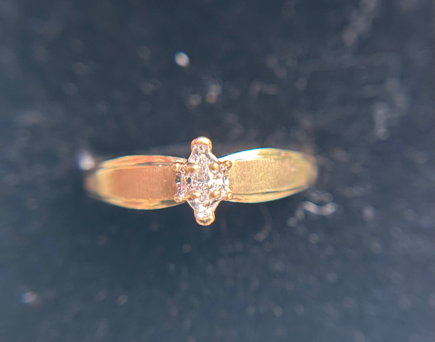Vintage 10K Solitaire Marquis .25 ct Engagement Ring