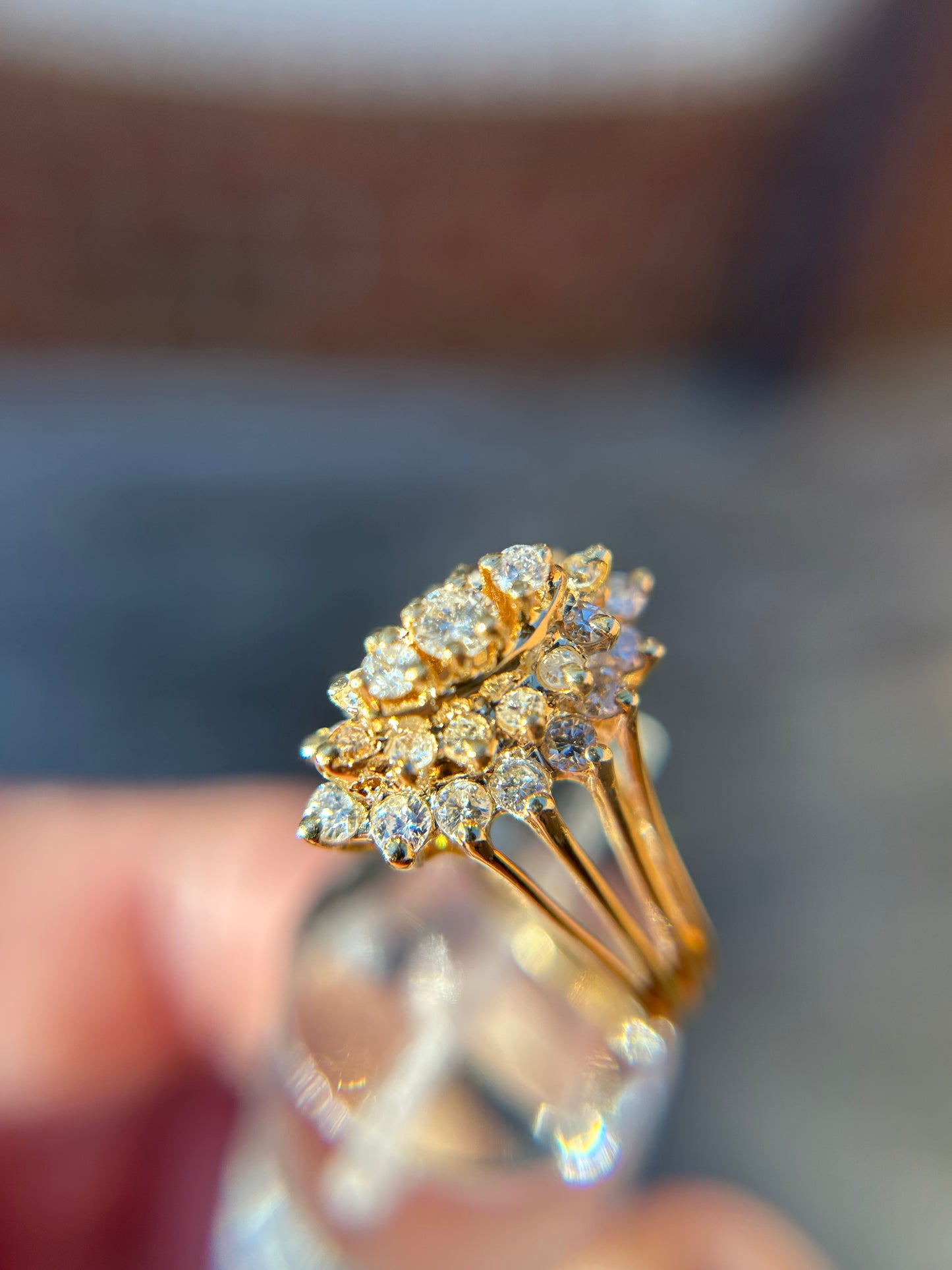 Estate 14K Heavy Gold .80cttw Diamond Ring