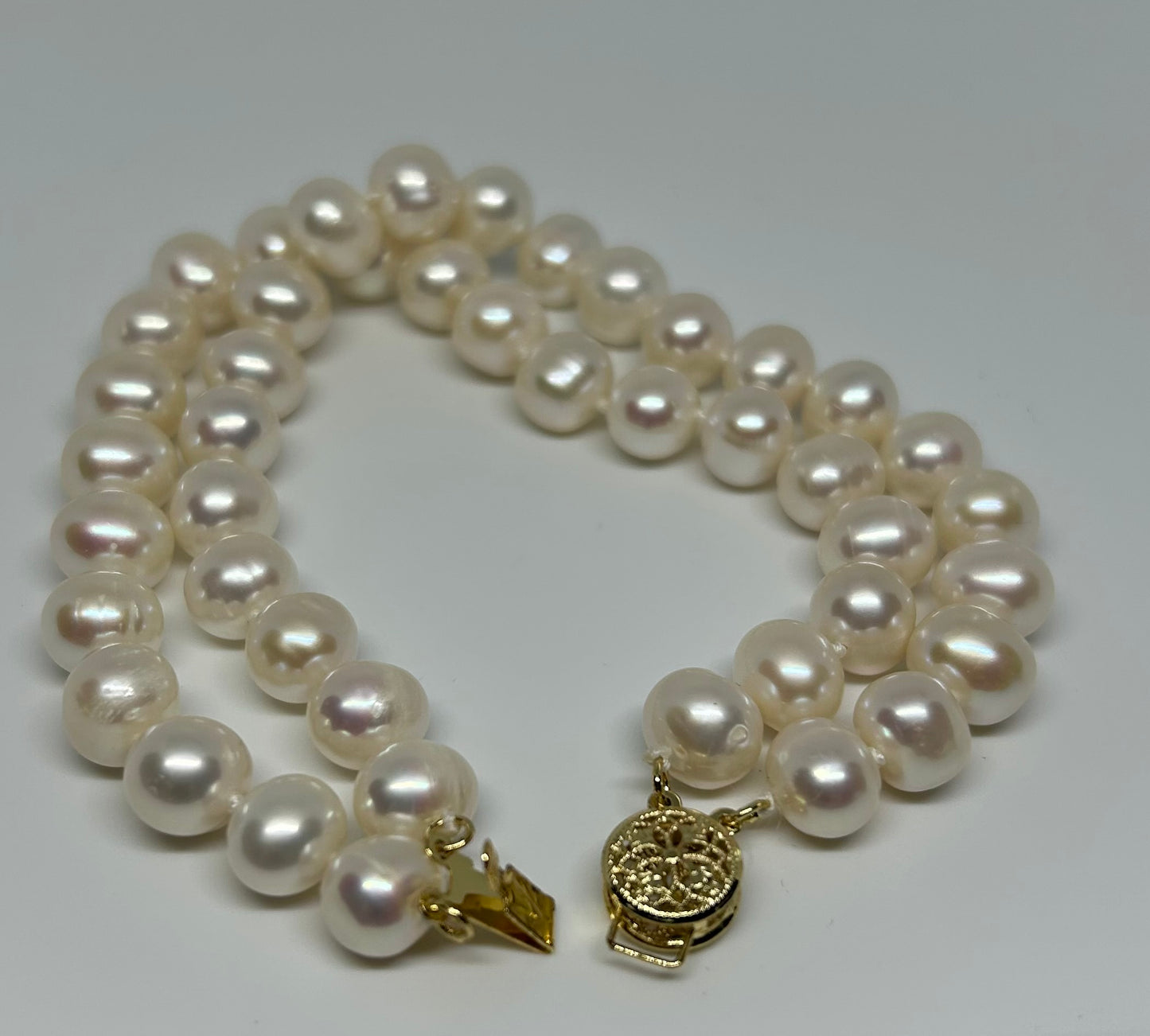 9mm Freshwater Double-Strand Pearl Bracelet