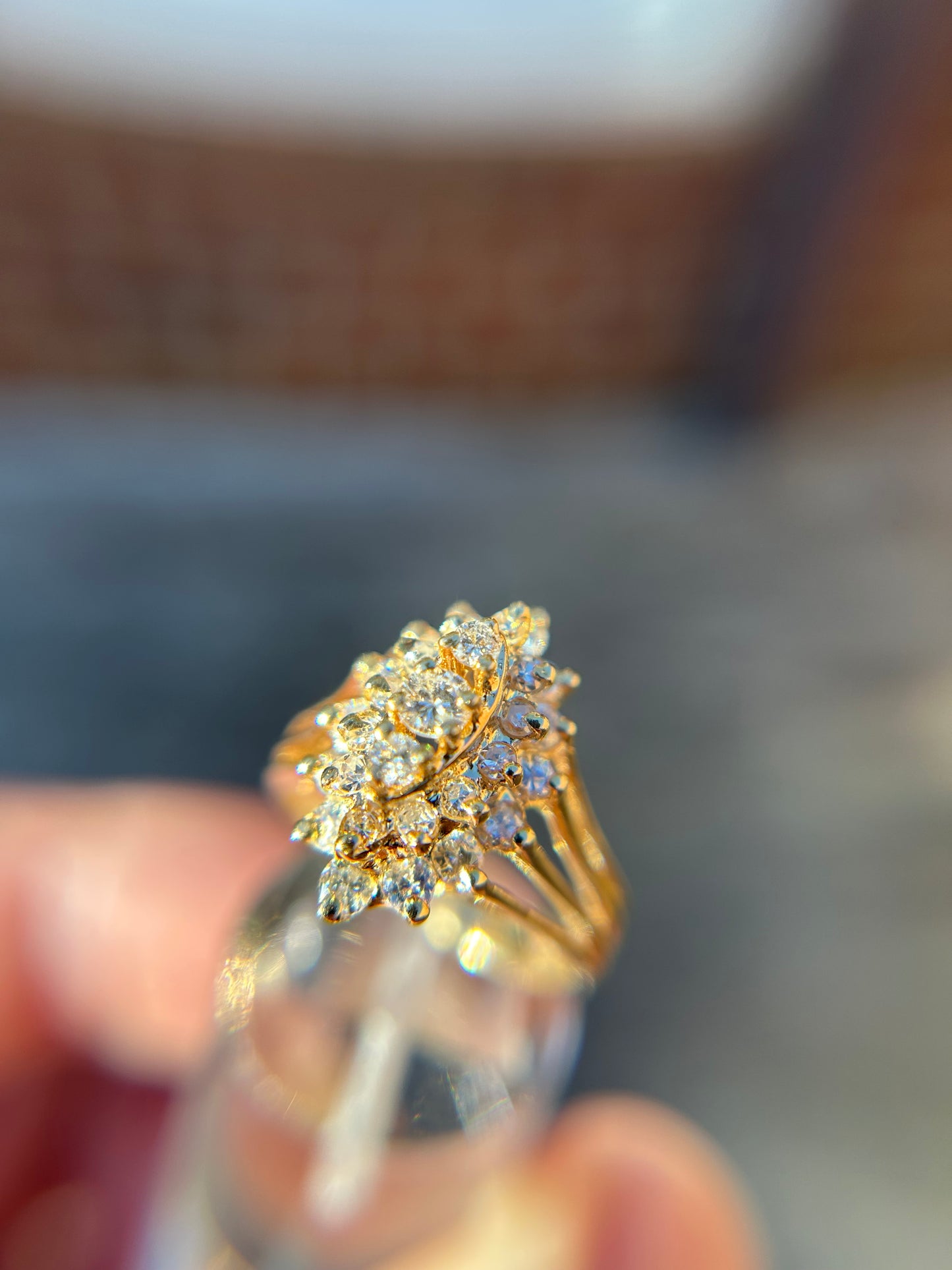 Estate 14K Heavy Gold .80cttw Diamond Ring