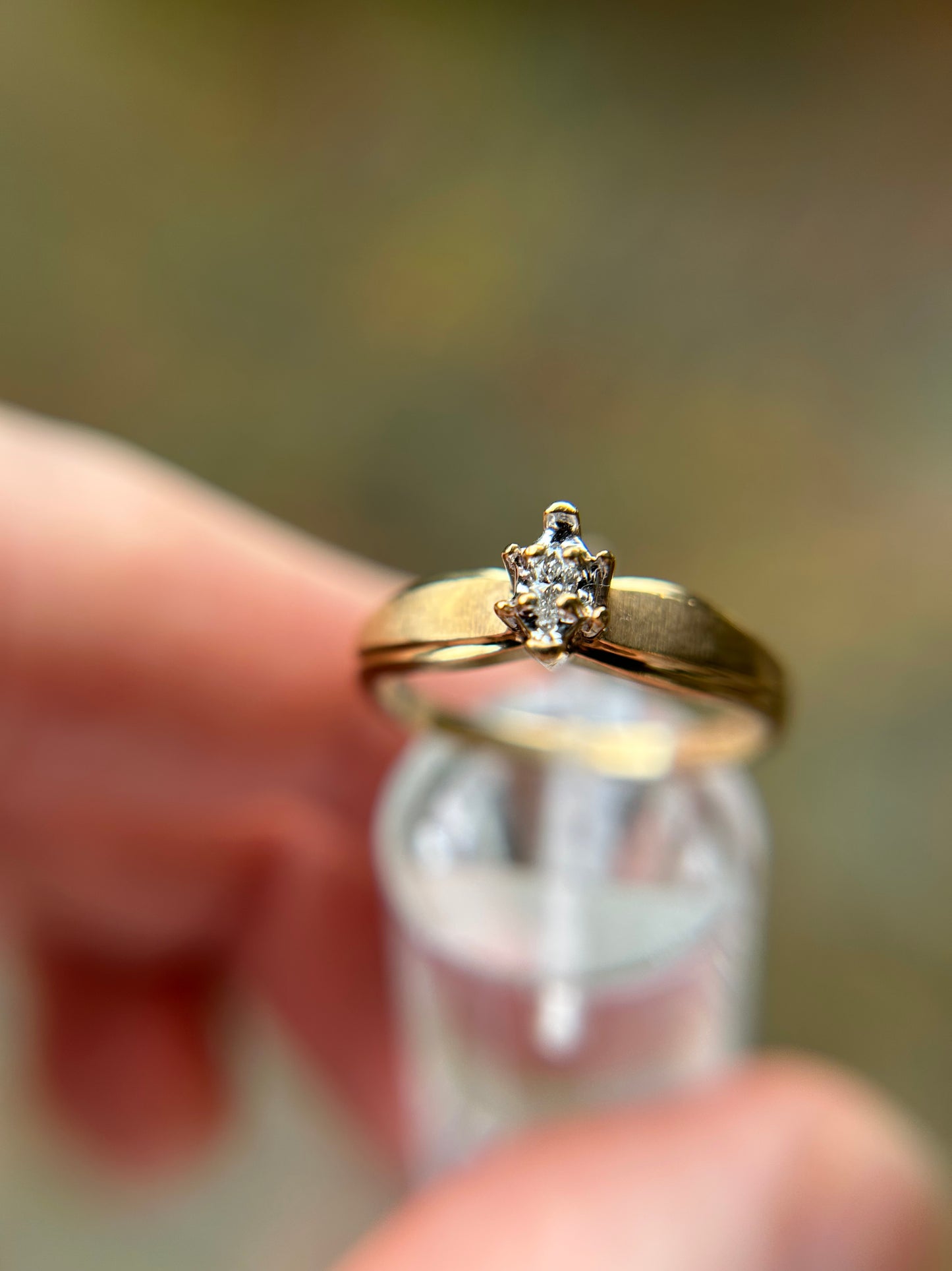Vintage 10K Solitaire Marquis .25 ct Engagement Ring