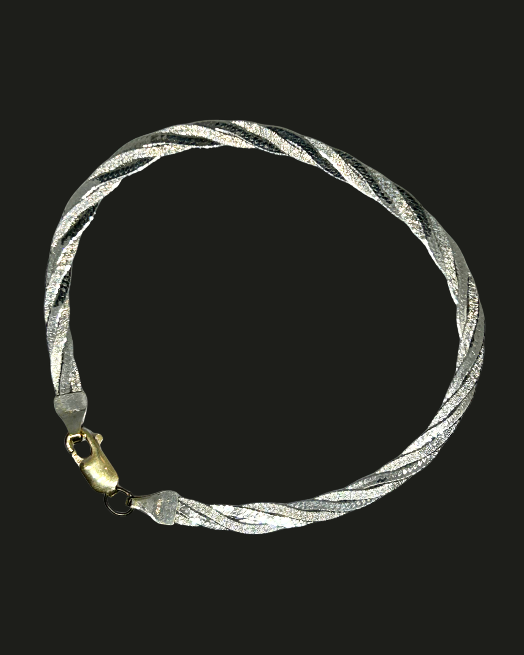 Vintage 14K White Gold Weave Bracelet