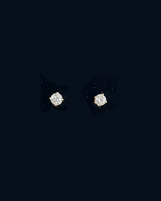 14K Solid Gold .28 cttw Diamond Studs SI-J