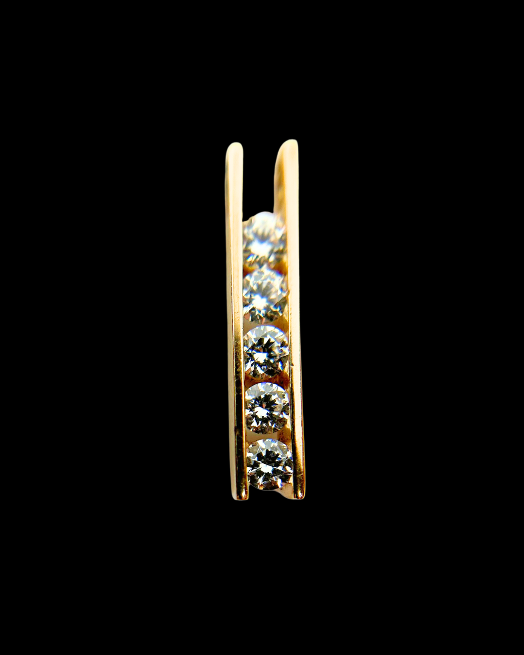 14K Gold Pendant w/ 5 CZ Stones