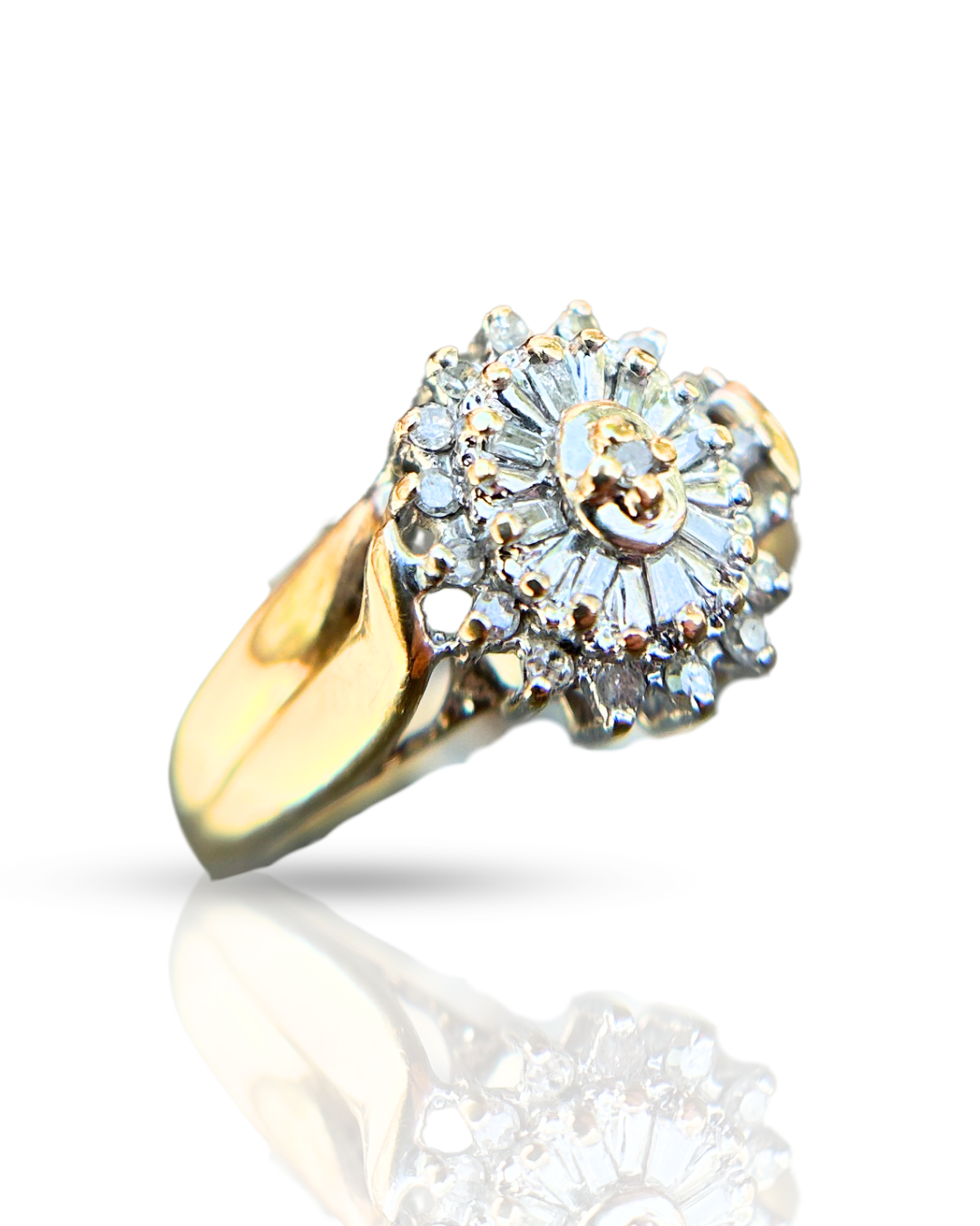 Estate 10K Gold Diamond Cluster Ring