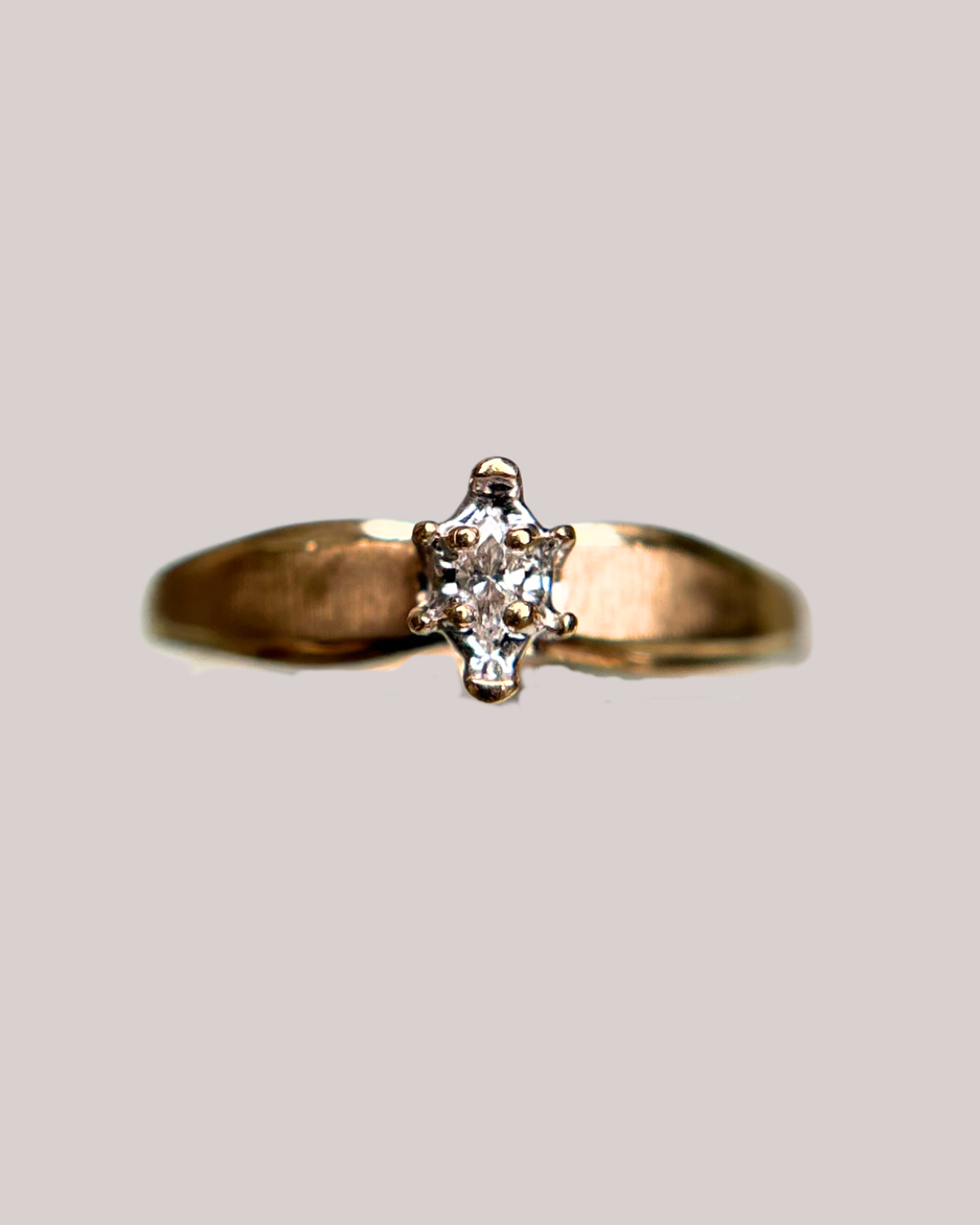 Vintage 10K Solitaire Marquis .25 ct Engagement Ring