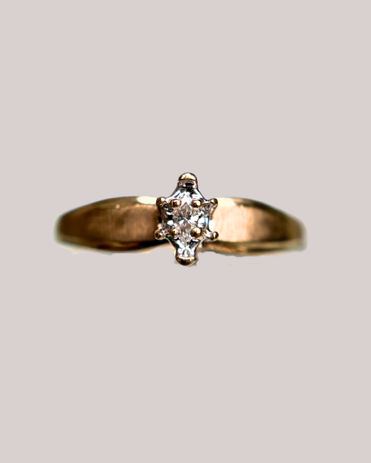 Vintage 10K Solitaire Marquis .25 ct Engagement Ring