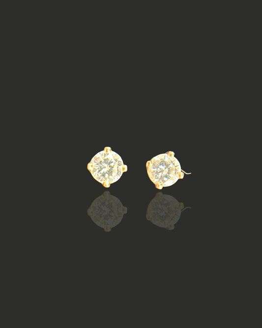 14K Solid Gold .28 cttw Diamond Studs SI-J