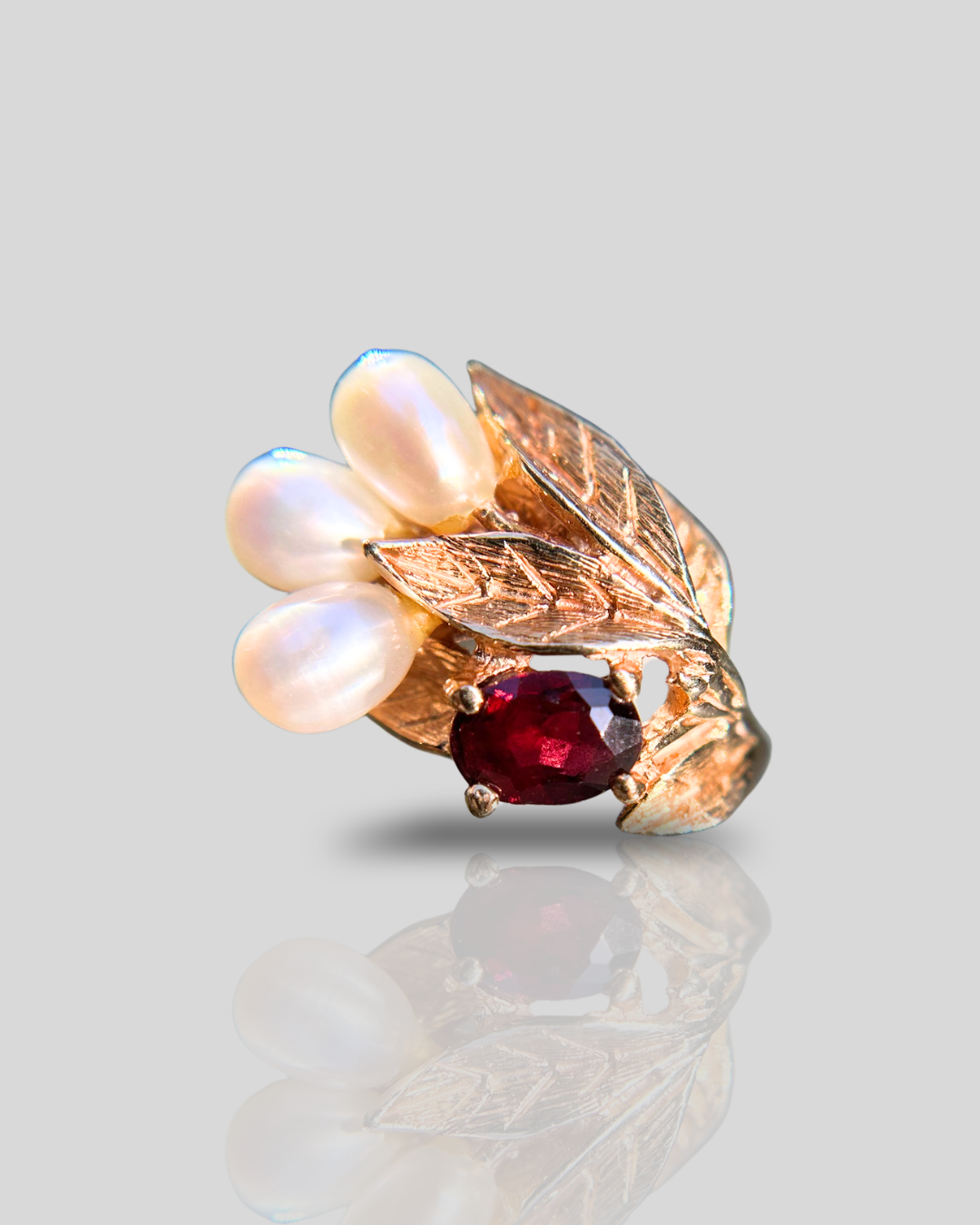 Estate Pearl and Garnet Cocktail Ring