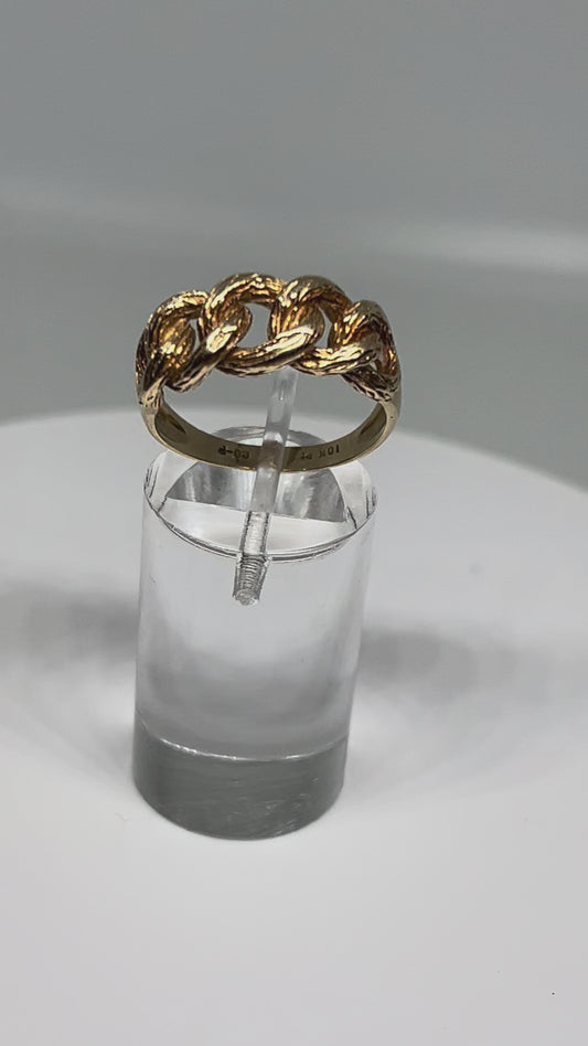 10k Yellow Gold Chain Link Ring