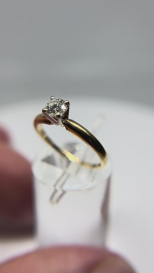 14k Gold .29 ct Solitaire