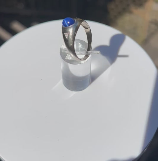 10K White Gold Lindy Star Sapphire & Diamond Ring